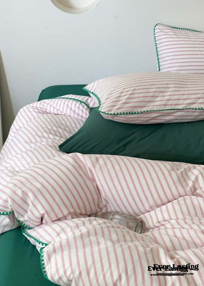 Pepper Candy Stripe Bedding Set / Purple + Green