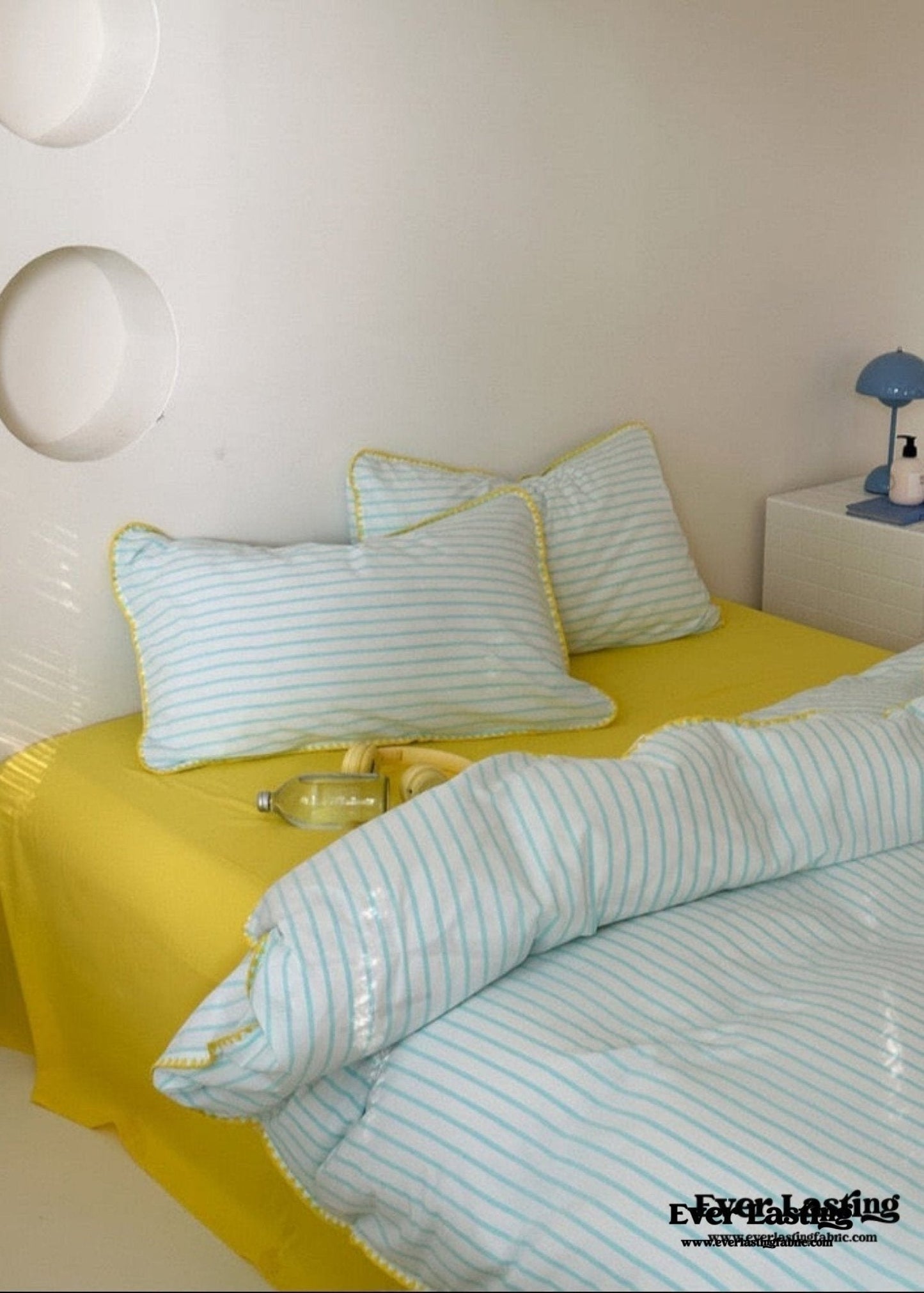 Pepper Candy Stripe Bedding Set / Purple + Green
