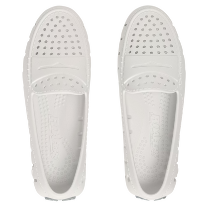 Women's Posh Bright White Harbor Mist Gray Loafers