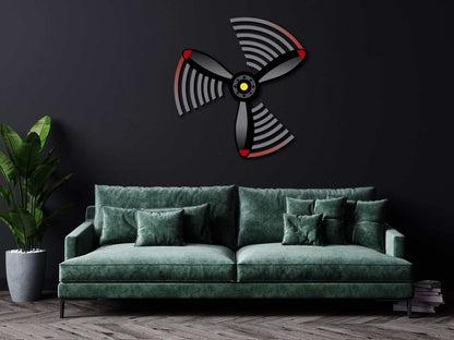 Multicolor metal wall art Propeller Spin Metal Wall Art