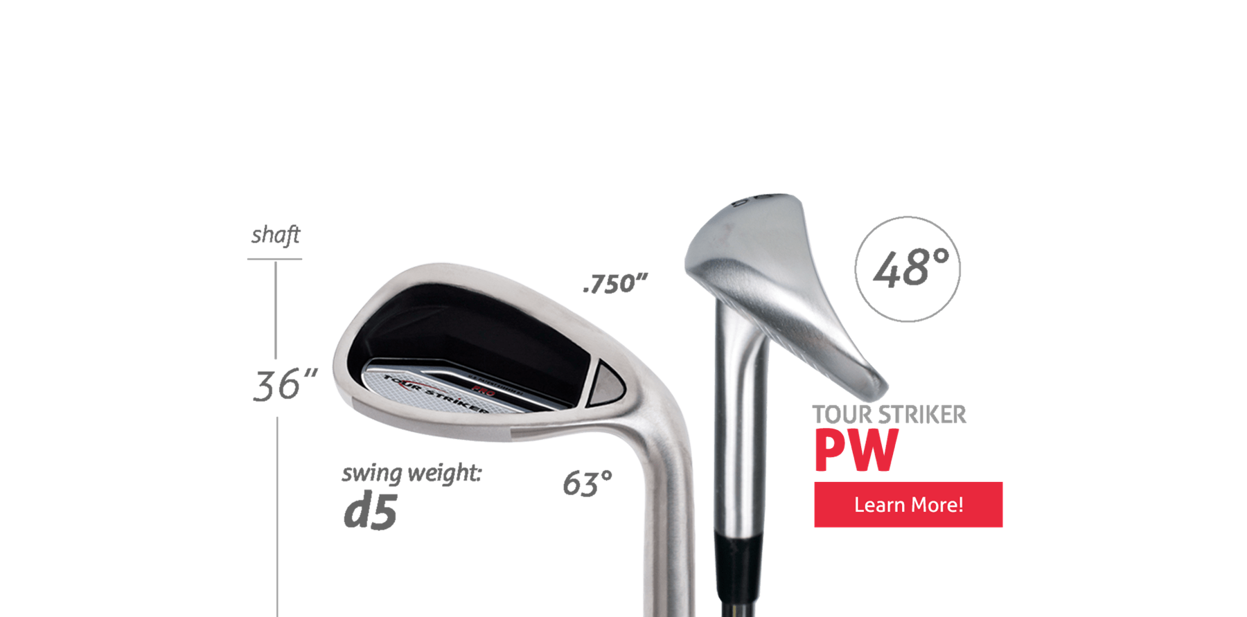 Tour Striker Pitching Wedge RED STRIPE - 15th ANNIVERSARY