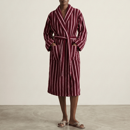 Quiet Evening Striped Robe Set / Green