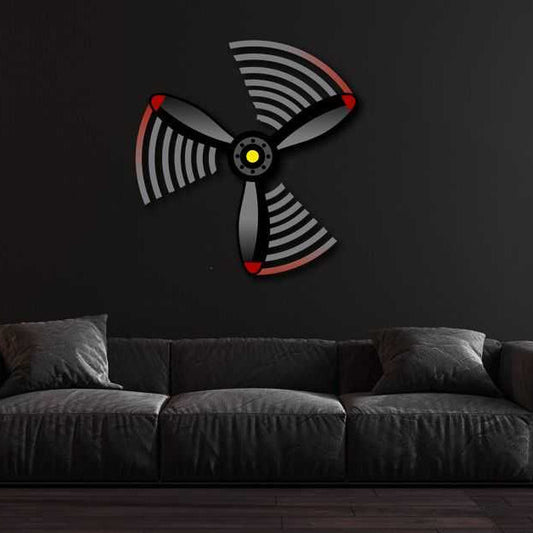 Multicolor metal wall art Propeller Spin Metal Wall Art