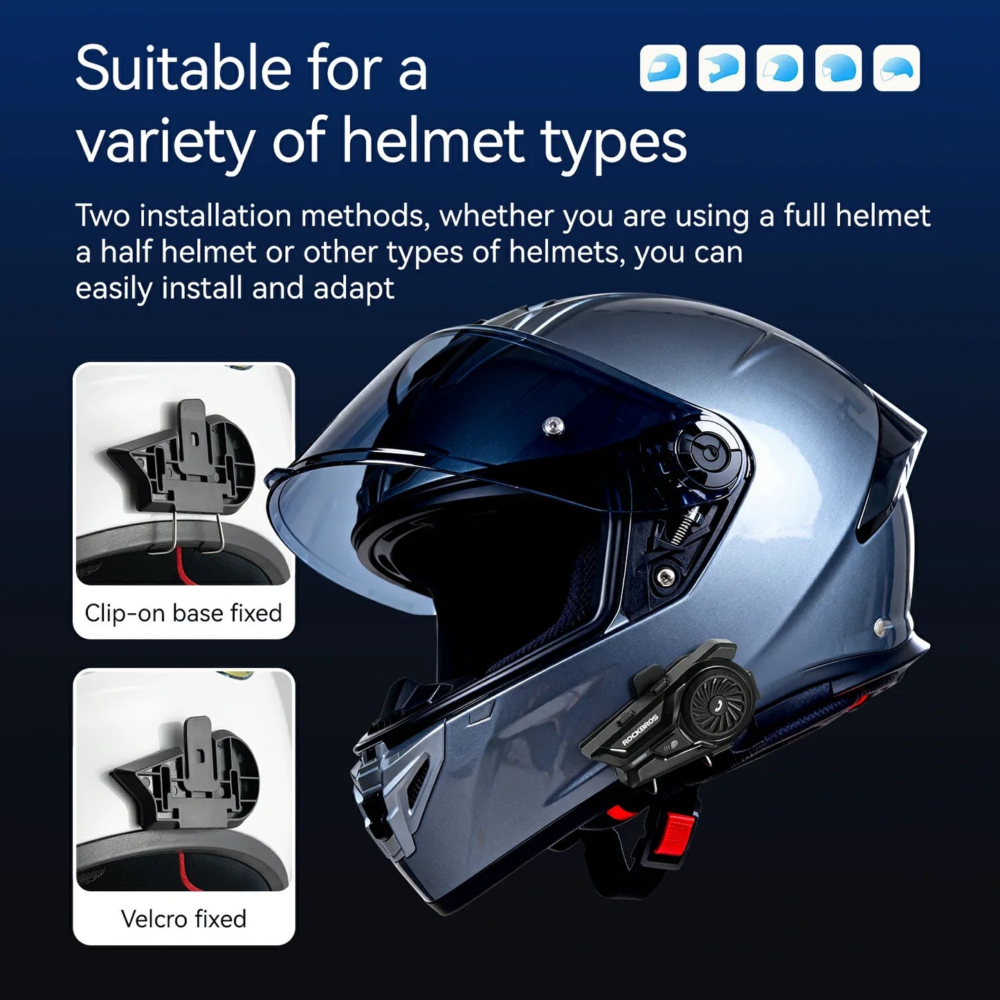 R1 Motorcycle Bluetooth Communication System Headset Helmet Speakers