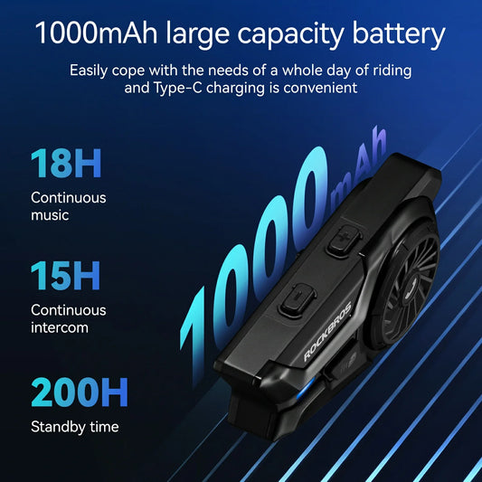 R1 Motorcycle Bluetooth Communication System Headset Helmet Speakers