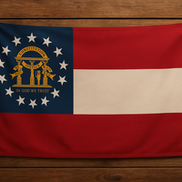 Georgia Flag with Grommets Along the Edges for Wall Hanging