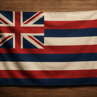 Hawaii Flag with Grommets Along the Edges for Wall Hanging