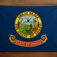 Idaho Flag with Grommets Along the Edges for Wall Hanging