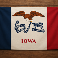 Iowa Flag with Grommets Along the Edges for Wall Hanging