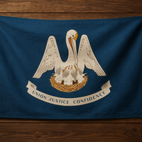 Louisiana Flag with Grommets Along the Edges for Wall Hanging