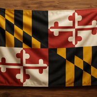 Maryland Flag with Grommets Along the Edges for Wall Hanging