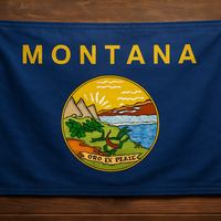 Montana Flag with Grommets Along the Edges for Wall Hanging