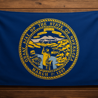 Nebraska Flag with Grommets Along the Edges for Wall Hanging