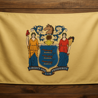 New Jersey Flag with Grommets Along the Edges for Wall Hanging