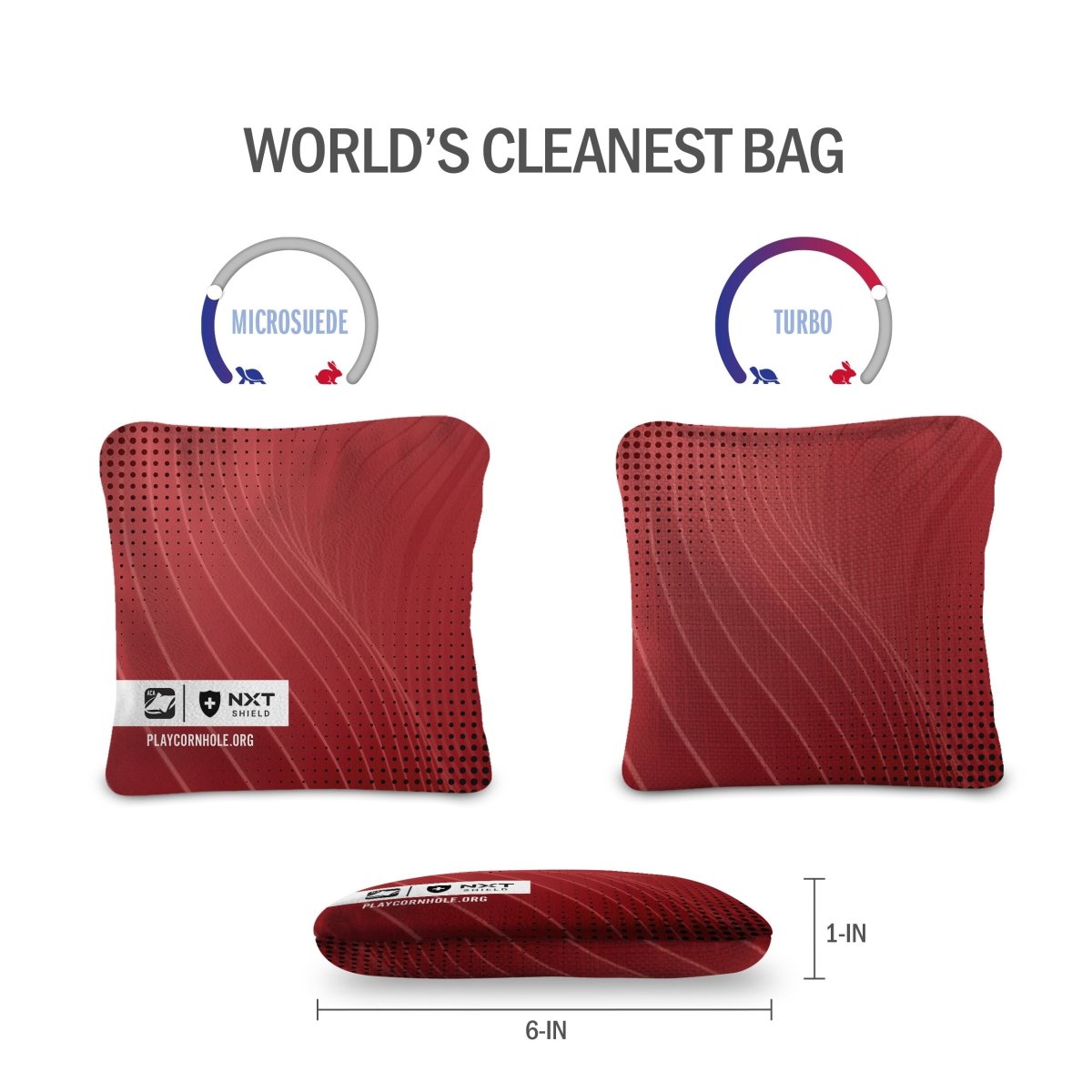 Red NXT Shield Cornhole Bags