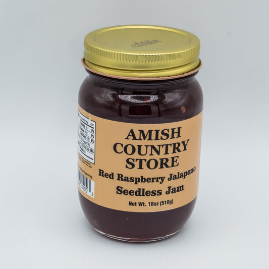 Seedless Red Raspberry Jalapeño Jam (18 oz) | Amish Country Store
