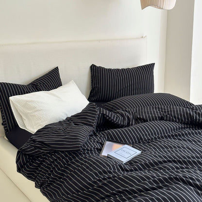 Refreshing Stripe Bedding Set / Forest Green