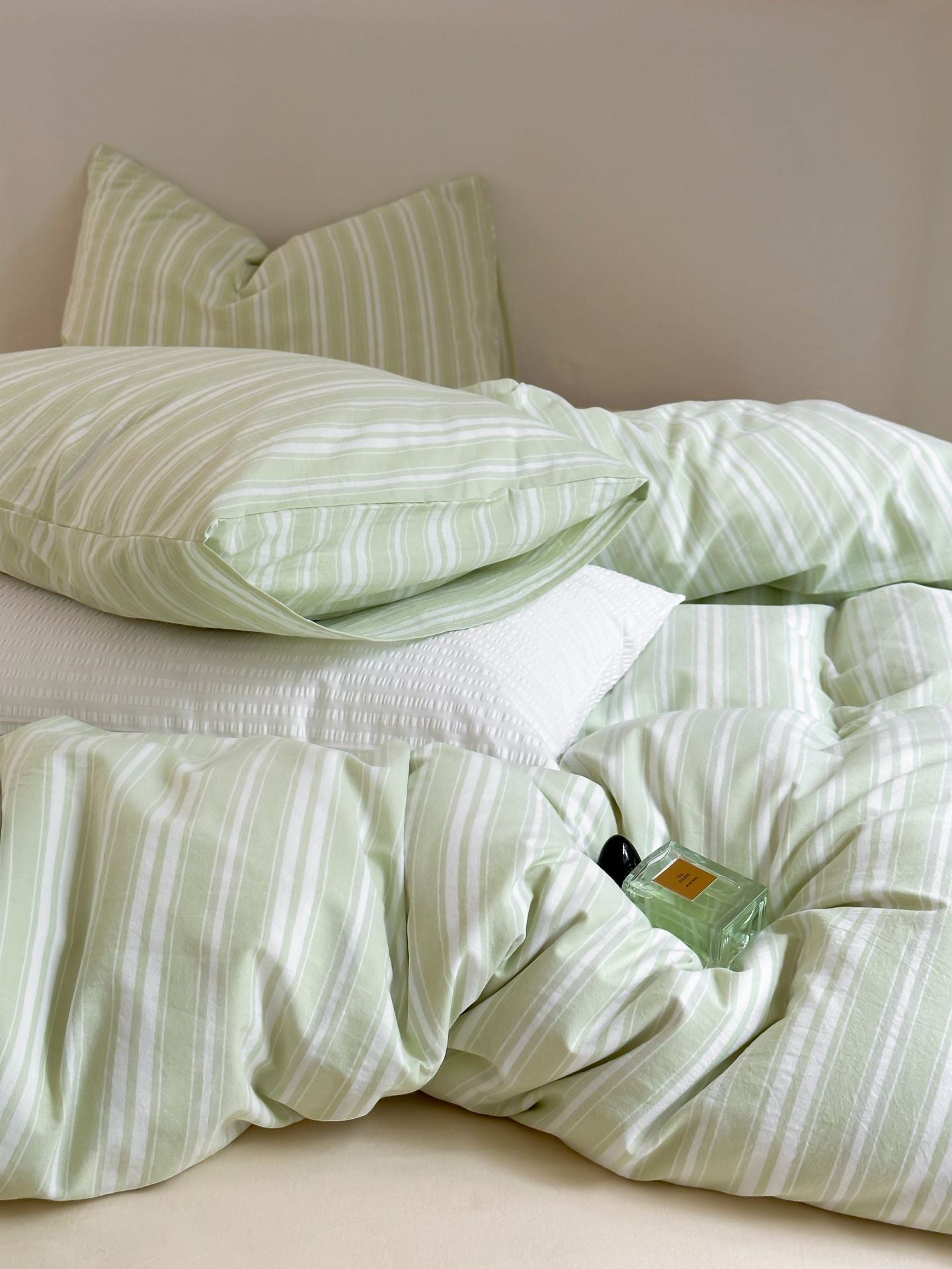 Refreshing Stripe Duvet Cover / Mint Green