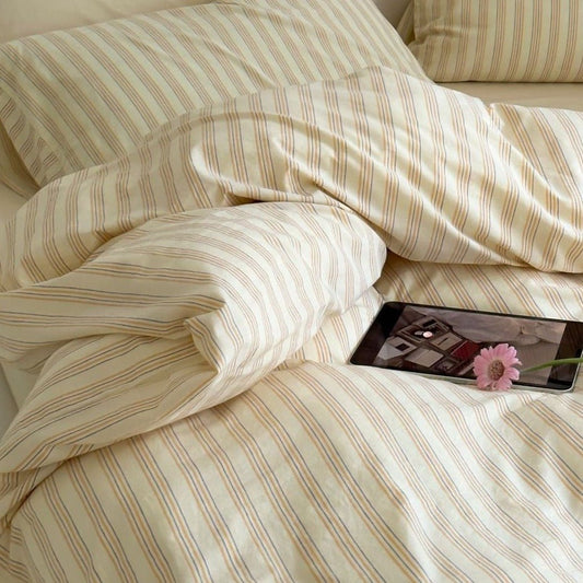 Refreshing Stripe Duvet Cover / Yellow