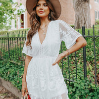 Reign White Lace Romper Maxi - FINAL SALE