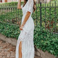 Reign White Lace Romper Maxi - FINAL SALE