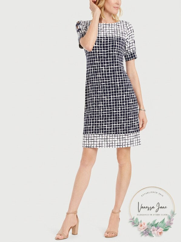 Jm Collection Printed Boat-Neck Sheath Dress, Size Large