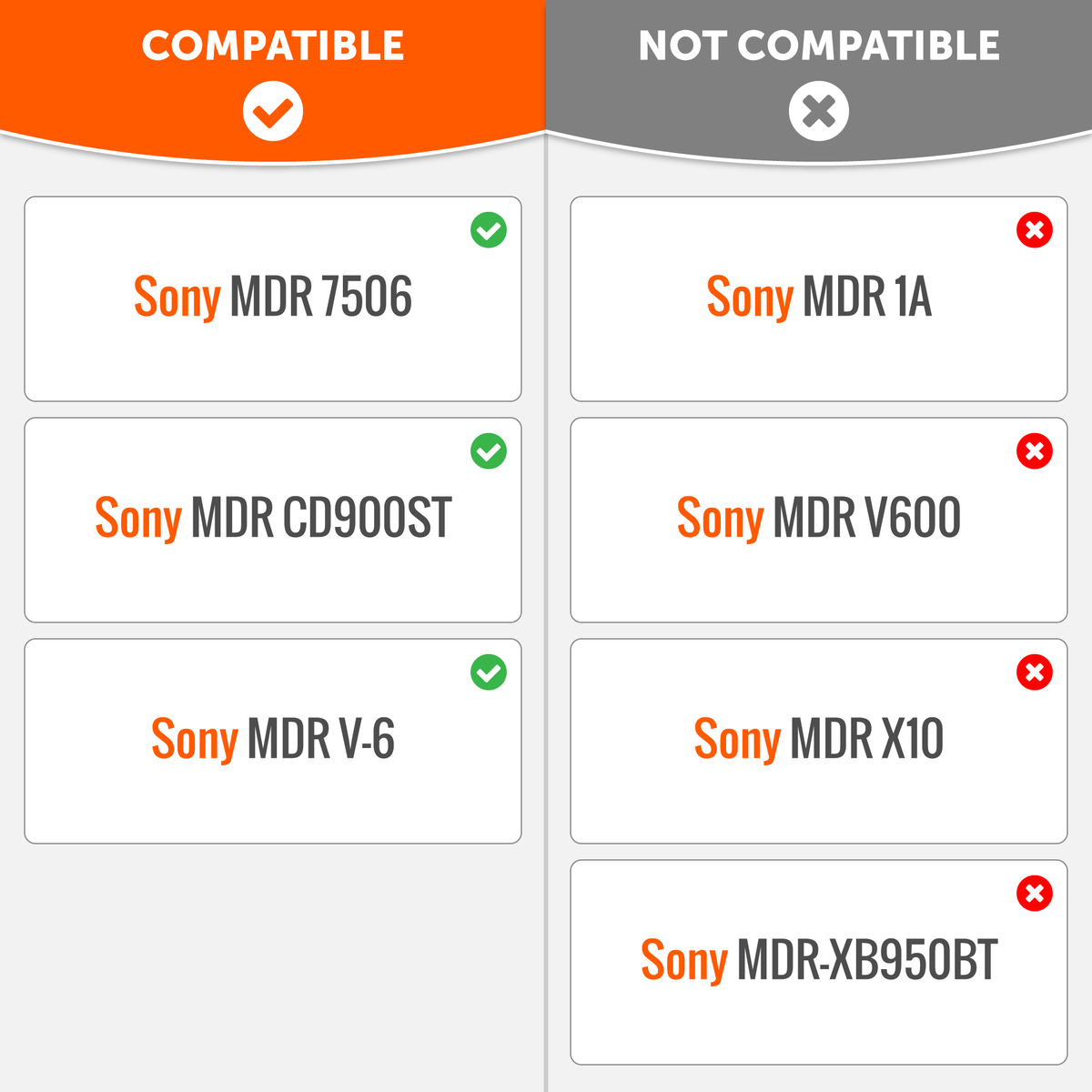 Replacement Earpads For Sony MDR 7506