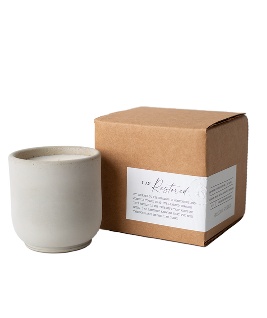 I AM Restored 8 oz Concrete Candle
