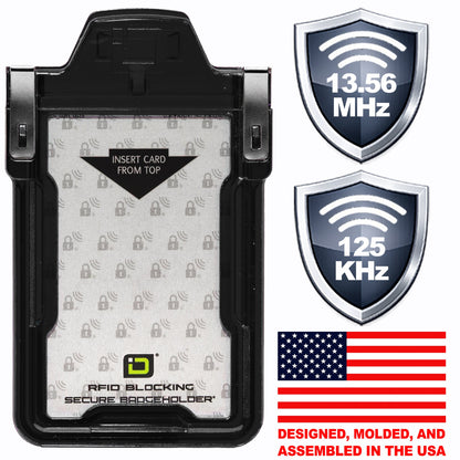 Secure Badge Holder Classic with BloxProx™ - Protects 125Khz HID Prox 1 ID Card Holder