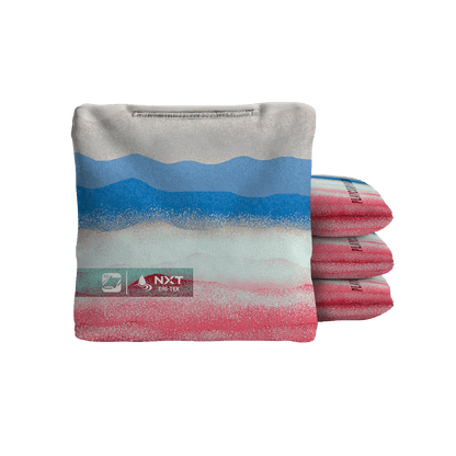 Rippling Stripes Red Blue NXT Dri-Tek Cornhole Bags