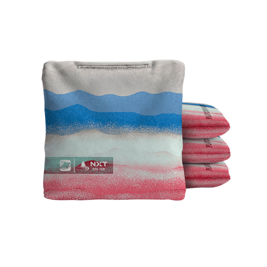 Rippling Stripes Red Blue NXT Dri-Tek Cornhole Bags