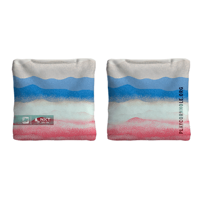 Rippling Stripes Red Blue NXT Dri-Tek Cornhole Bags
