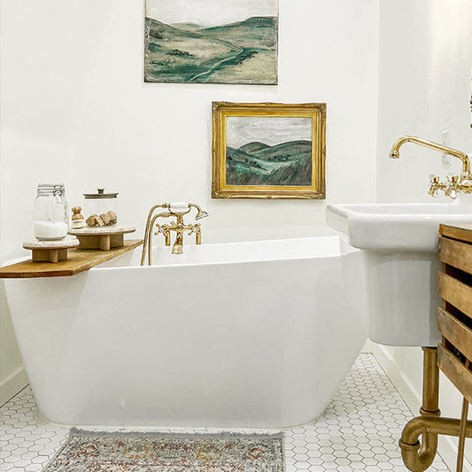 Stone Top Wood Round Decorative Risers, Set of Two