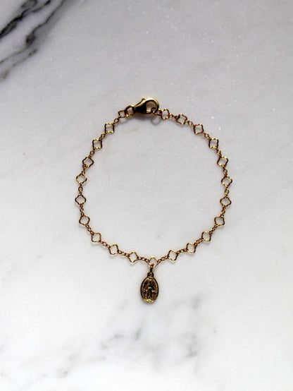 Miraculous Medal Floral Bracelet Set - Mommy and Me