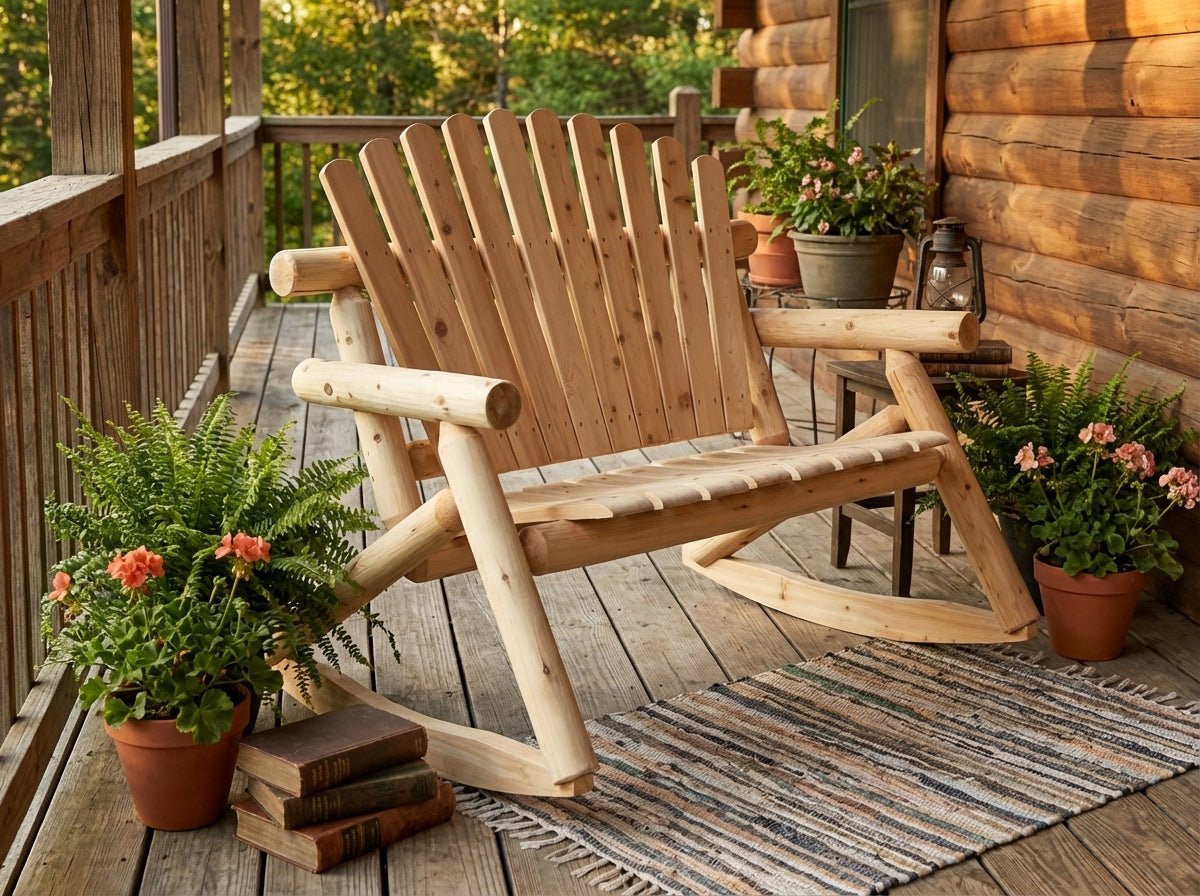 Rocking Outdoor Wooden Bench