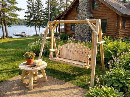 Rustic Log Swing Set