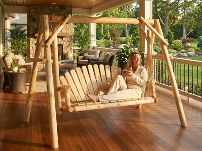 Rustic Log Swing Set