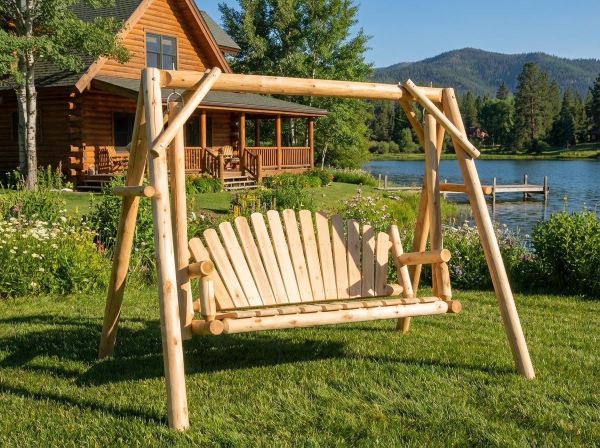 Rustic Log Swing Set