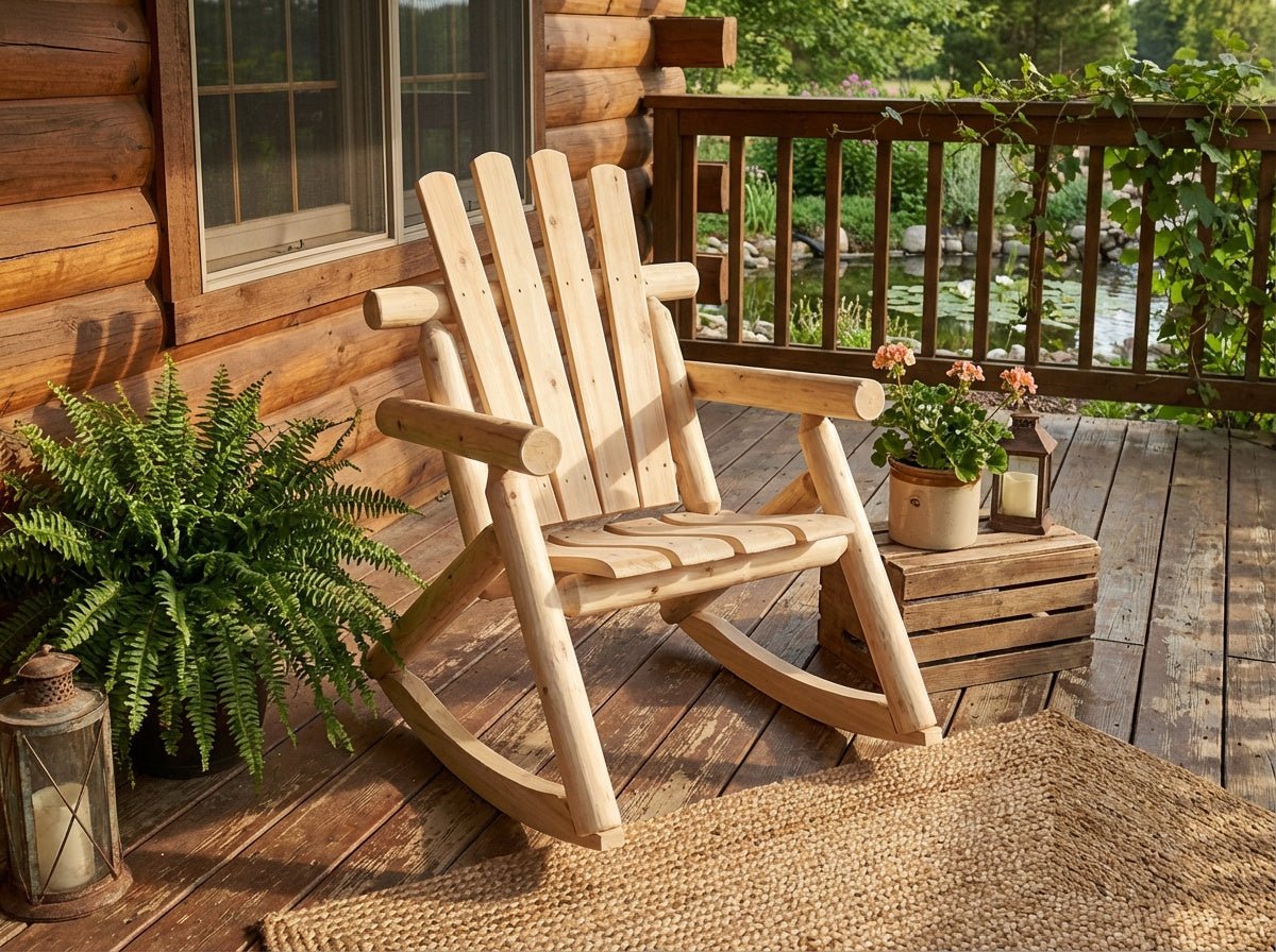 Rustic Outdoor Log Rocking Chair
