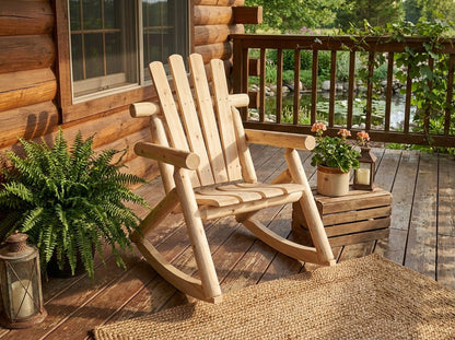 Rustic Outdoor Log Rocking Chair