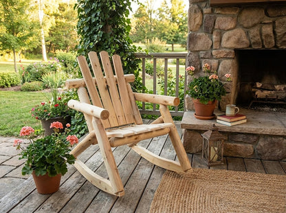 Rustic Outdoor Log Rocking Chair