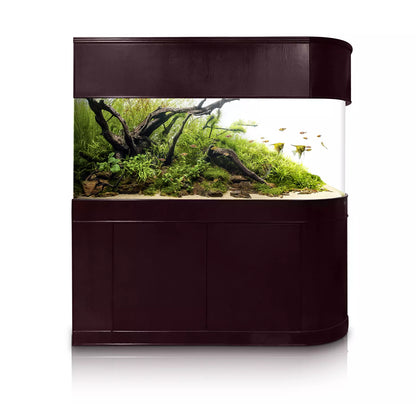 120 Gallon U-Shape Bullnose Peninsula Divider Glass Aquarium Reef-Ready in Rose Cherry Real Wood Furniture