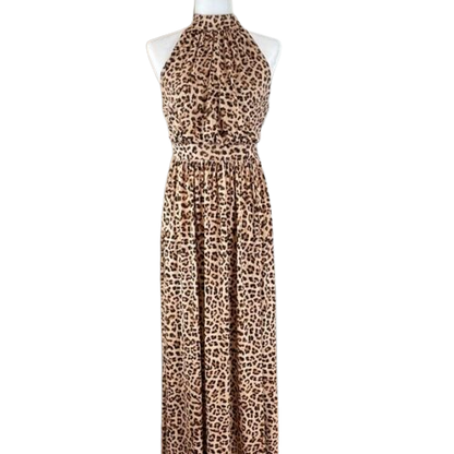INC Womens Maxi Dress Cheetah-Print Blouson High-Neck
