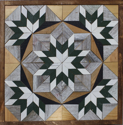 Amish Handmade Barn Quilt - Square (20.75 in x 20.75 in x 1 in)
