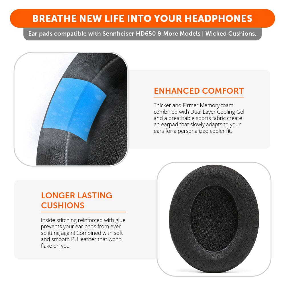 Sennheiser HD6XX & HD600 Gel Earpads - WC FreeZe HD