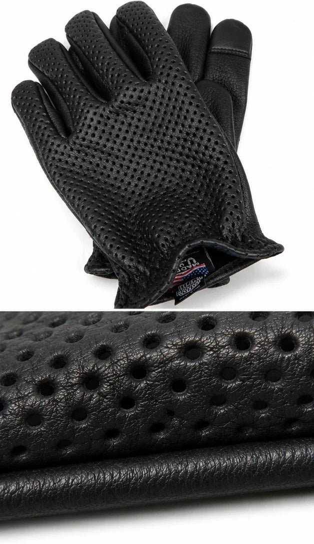 Ventilated Touchscreen Deerskin Gloves