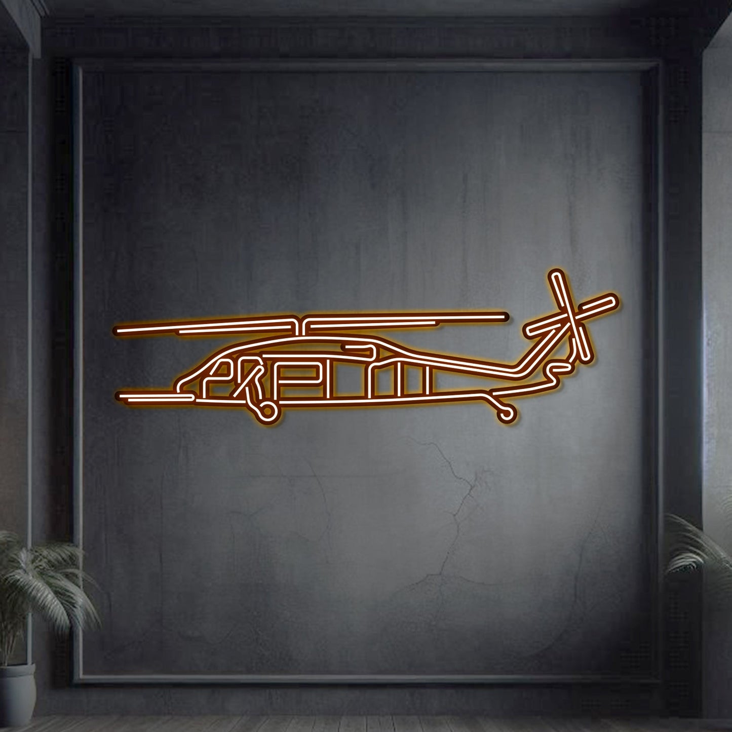 HH-60 Pave Hawk Metal Neon Aircraft Wall Art - NCN0050