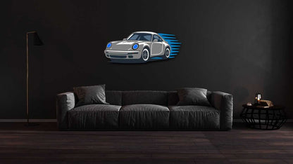 Garage wall decor steel art Performance Coupe Steel Wall Art