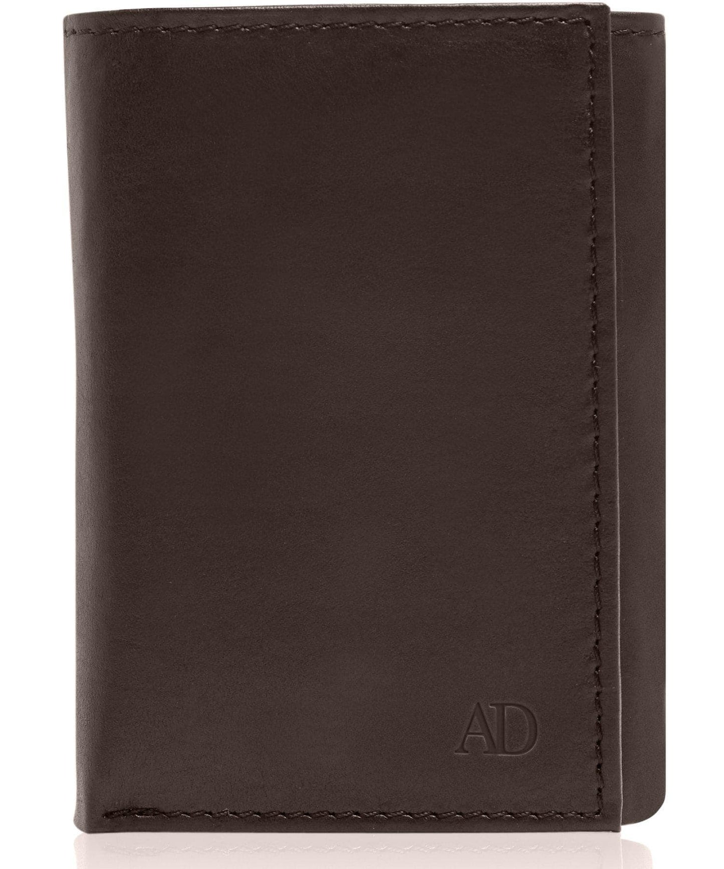 Genuine Leather Slim Trifold Wallet – ID Window, RFID Blocking