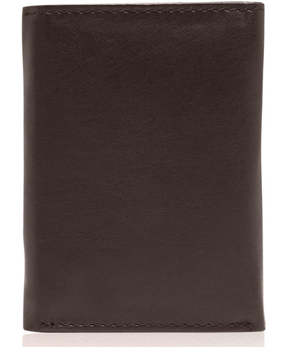 Genuine Leather Slim Trifold Wallet – ID Window, RFID Blocking